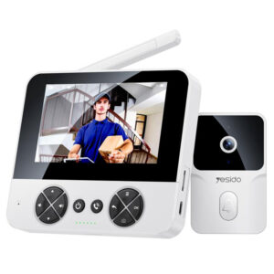 Campainha com câmera 2K, 1000mAh, tela TFT 4,3 (KM27) - Branco
